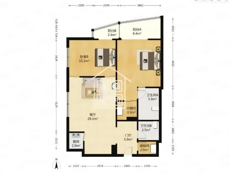 北京旺座中心二手房房源图片