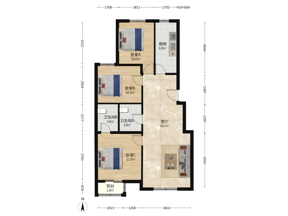 北京育新花园中里二手房房源图片