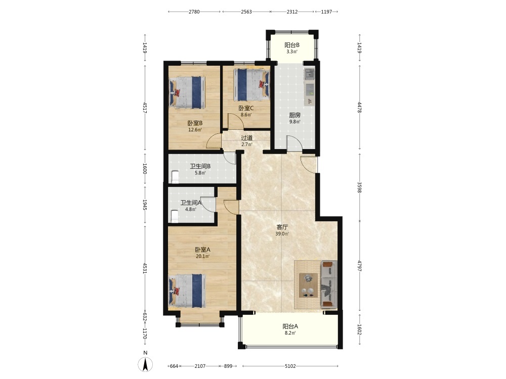 北京天通苑中苑二手房房源图片