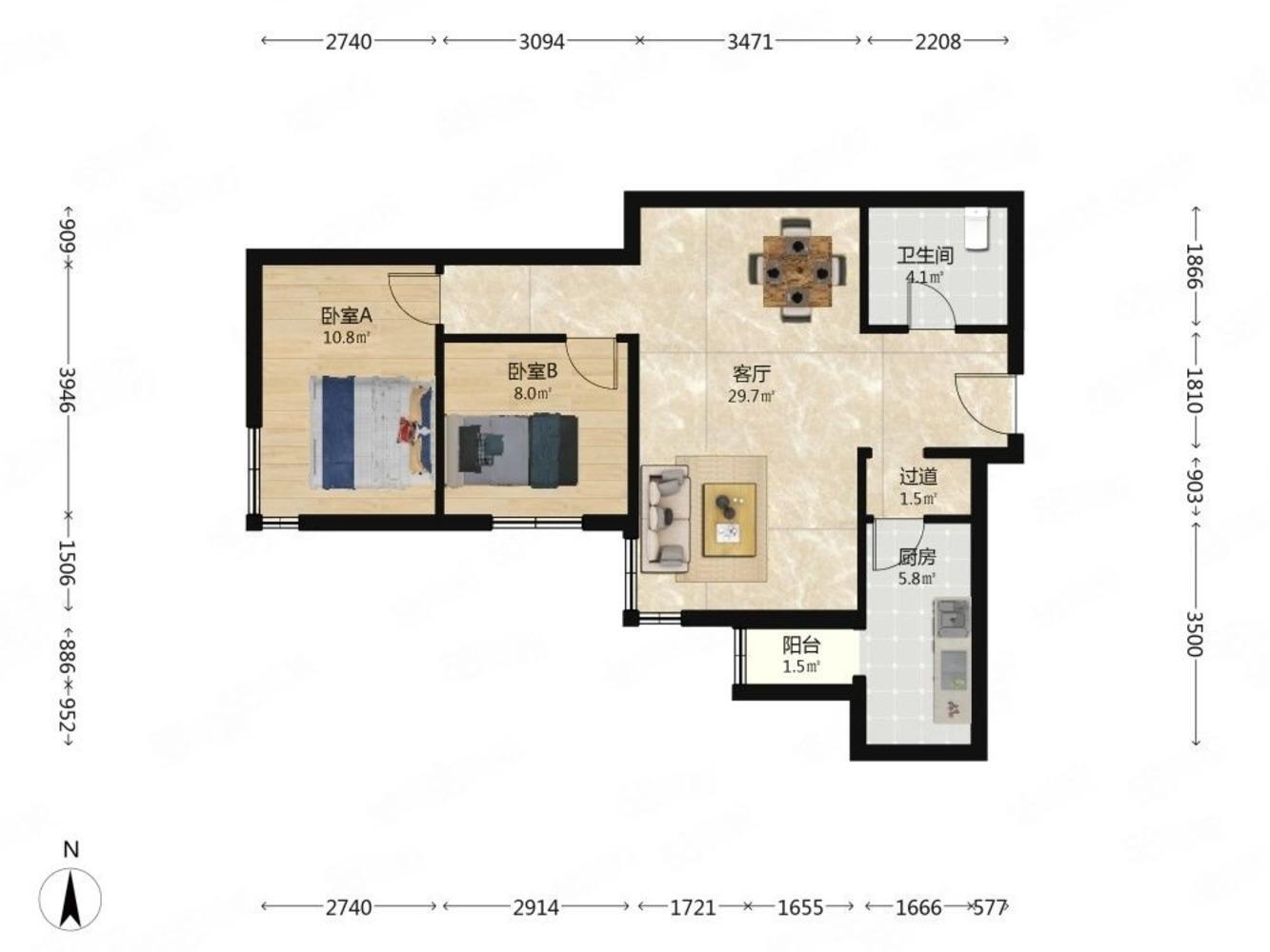 北京烟树园小区二手房房源图片