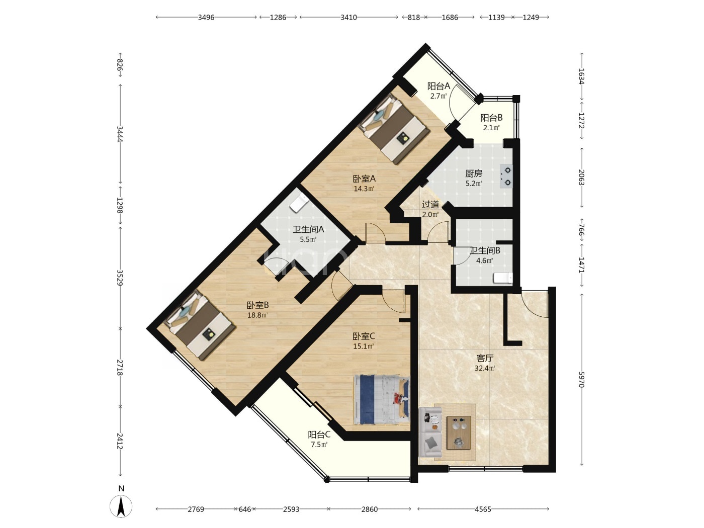 北京天通苑东二区二手房房源图片