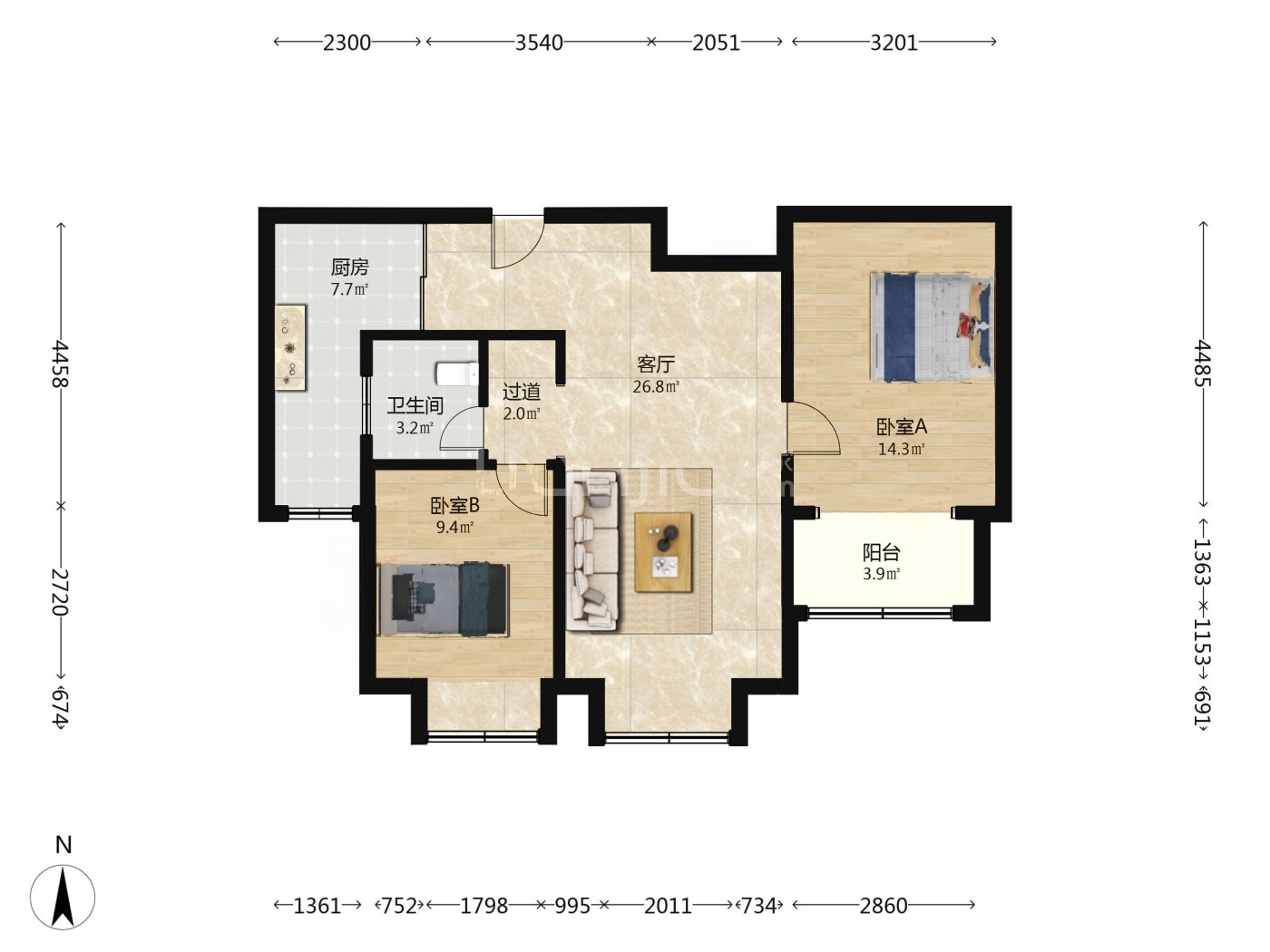 北京恒盛波尔多小镇(南区)二手房房源图片
