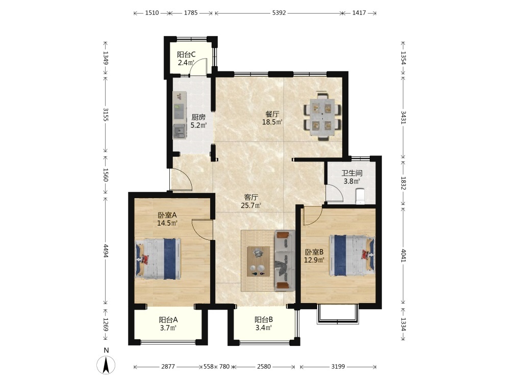 北京恒盛波尔多小镇(南区)二手房房源图片