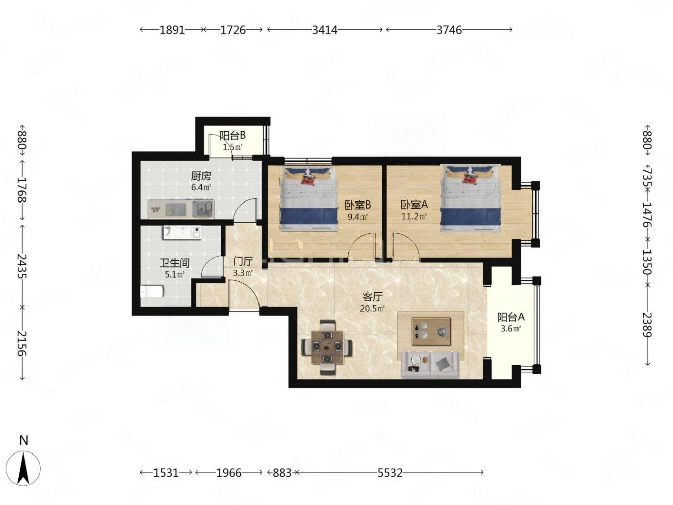 北京烟树园小区二手房房源图片