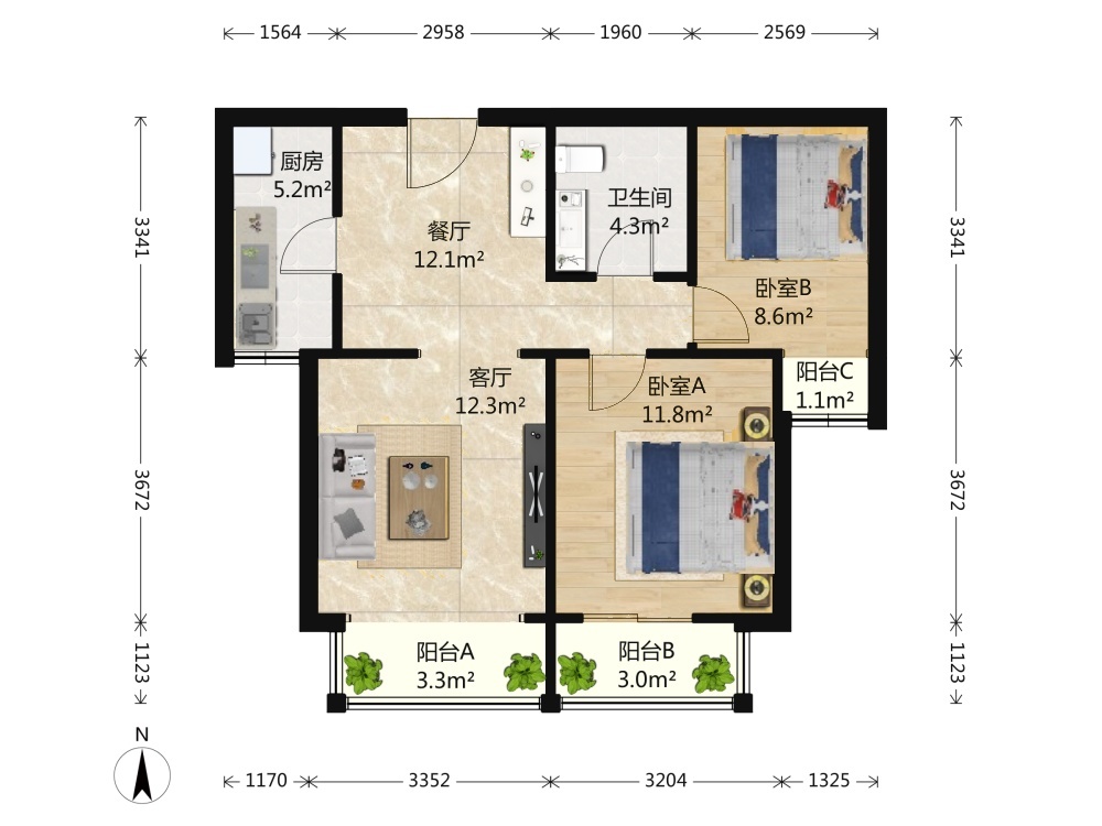 北京晴波园二手房房源图片
