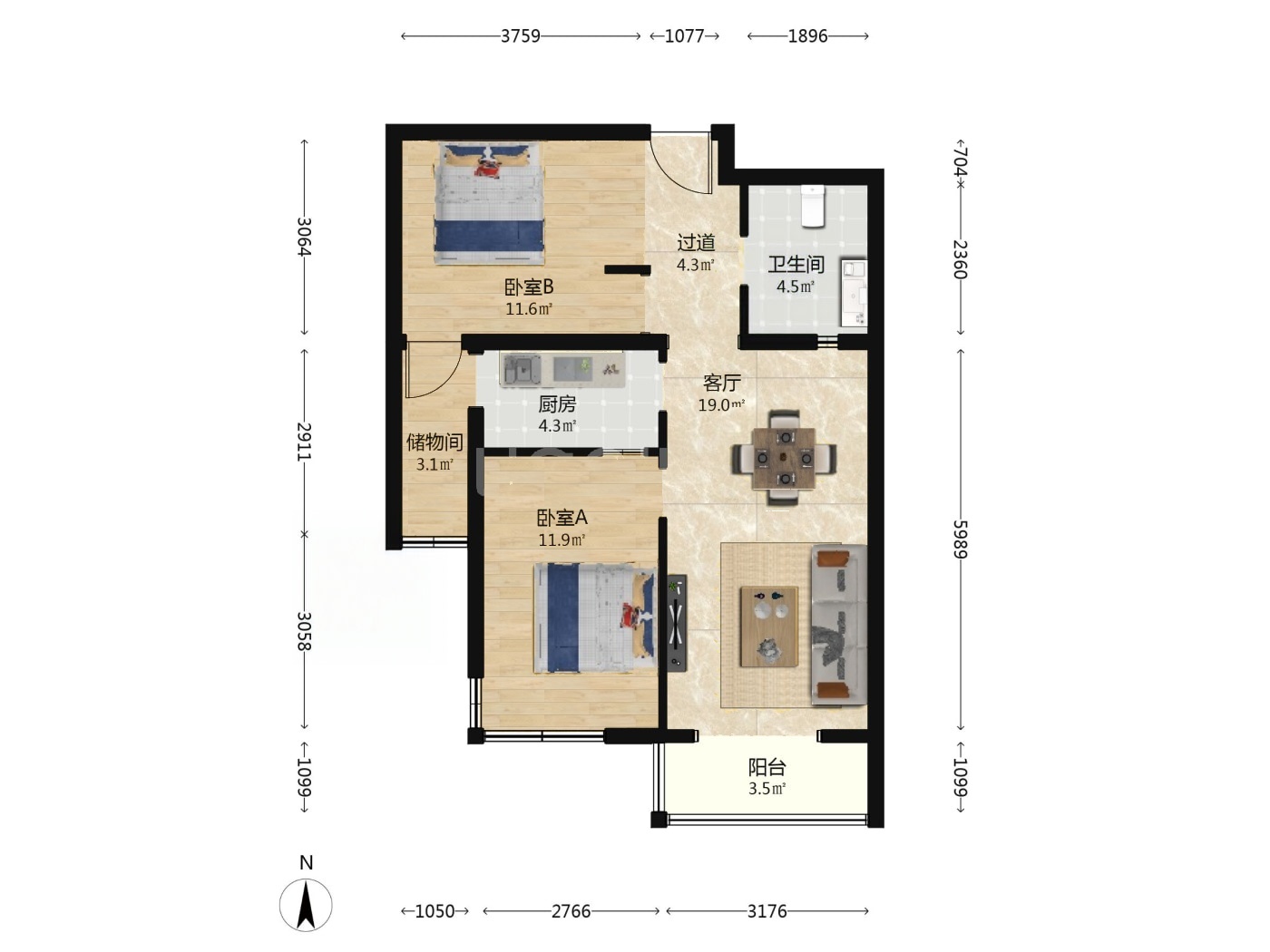北京鸿博家园一区二手房房源图片