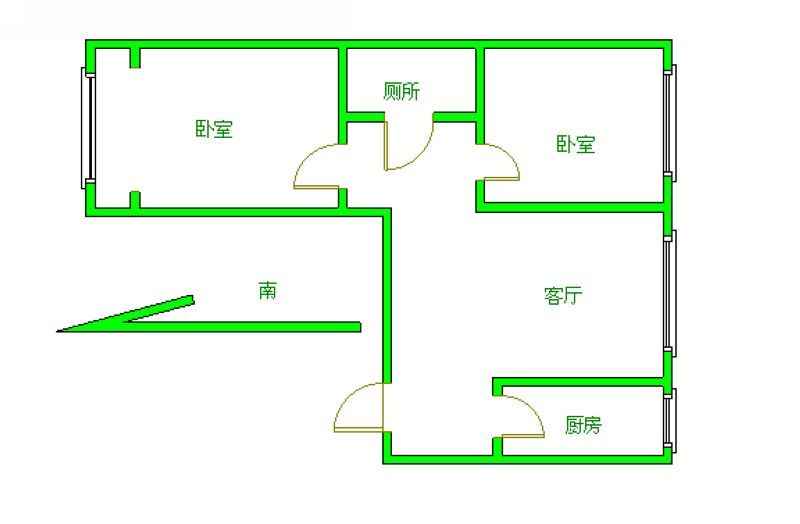 燕山幸福新村两居室,精装修,全家电,南北通透,电梯房,1700元