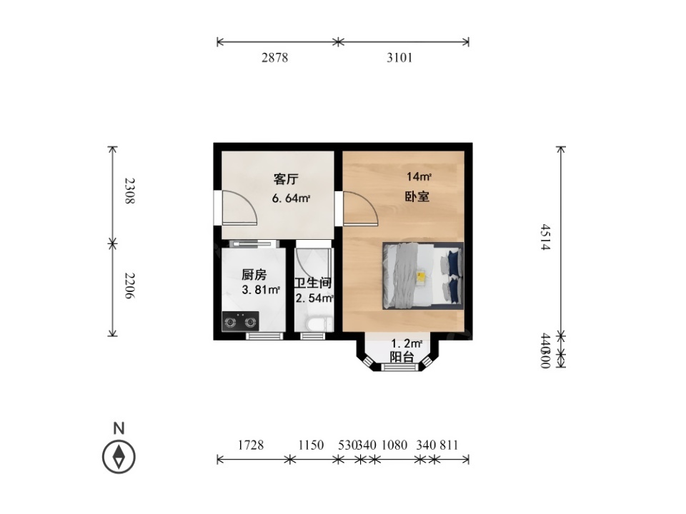 推推99北京房产网安华西里一区出租房房源图片