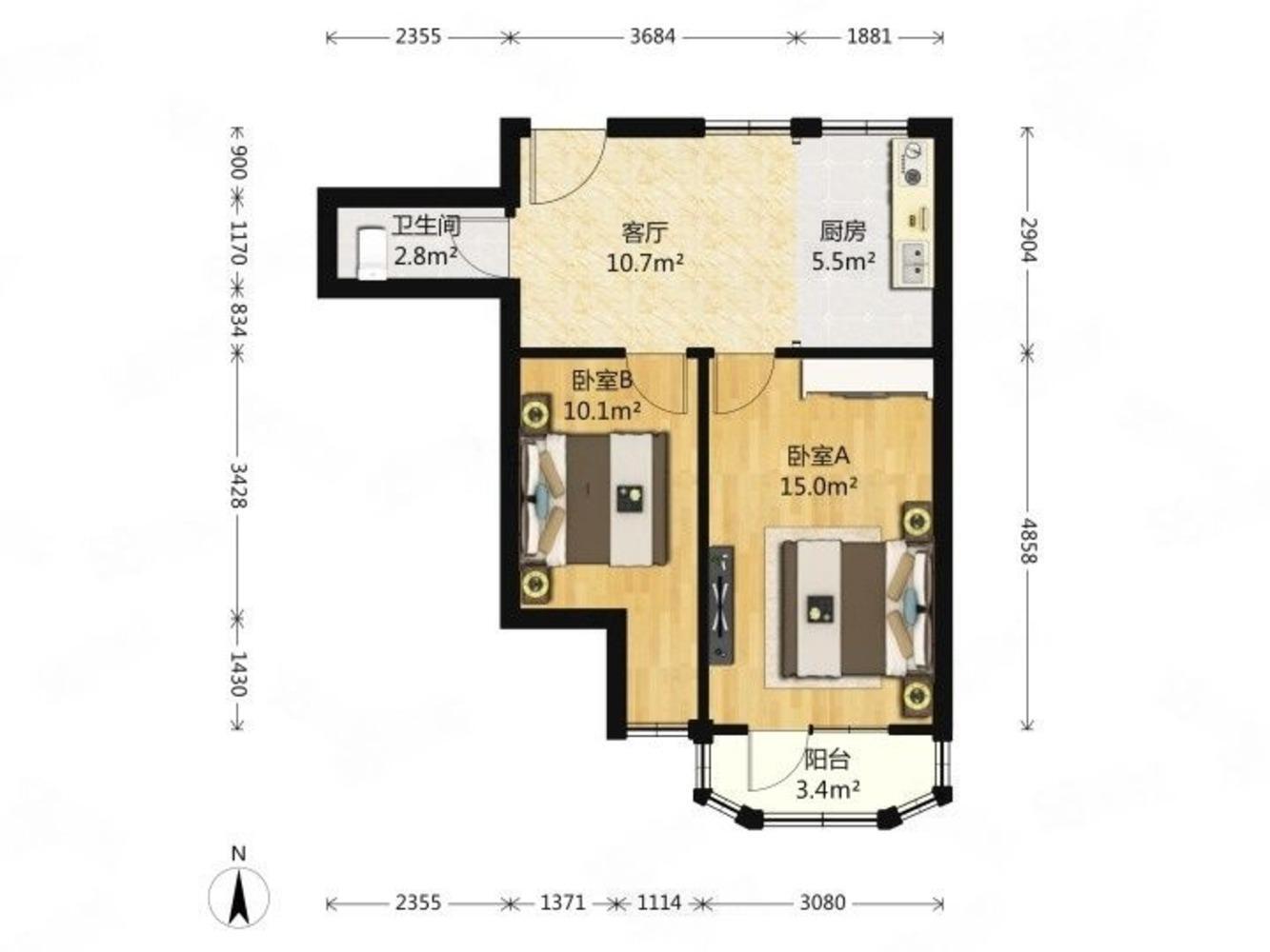 推推99北京房产网小黄庄一区出租房房源图片