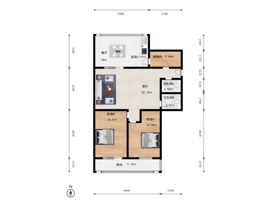 推推99北京房产网康鸿家园出租房房源图片