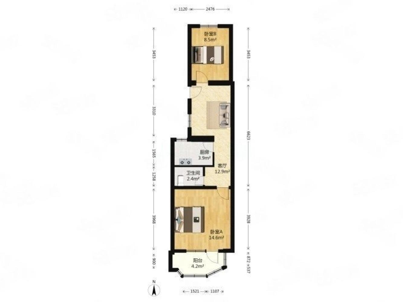 推推99北京房产网小黄庄二区出租房房源图片