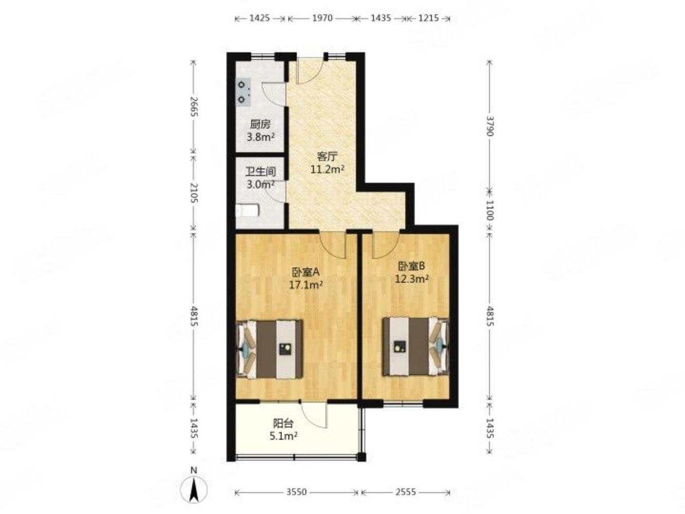 推推99北京房产网小黄庄前街13号院出租房房源图片