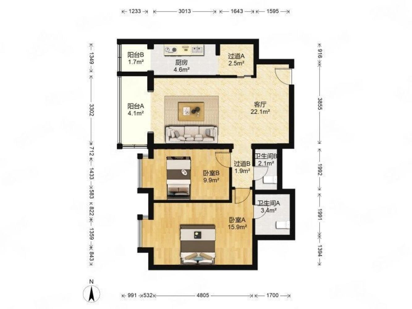 推推99北京房产网华府景园出租房房源图片