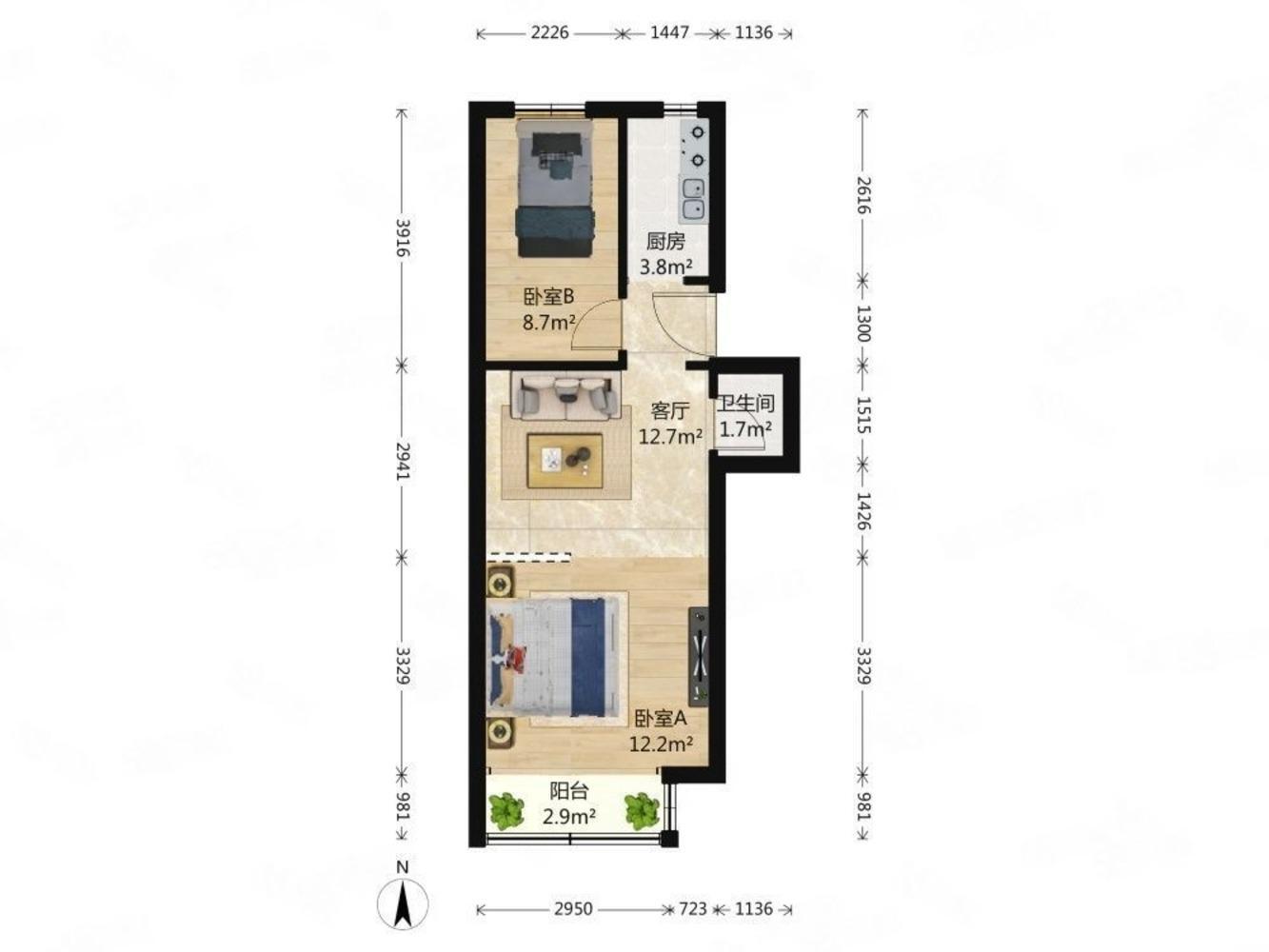 推推99北京房产网安华里社区(一区)出租房房源图片