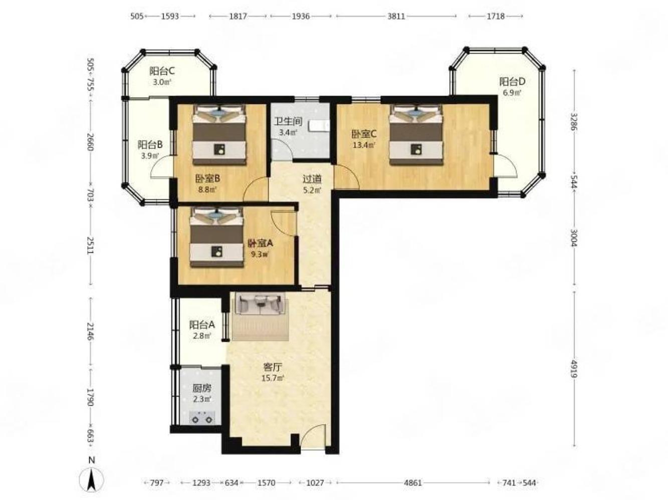 推推99北京房产网小黄庄一区出租房房源图片
