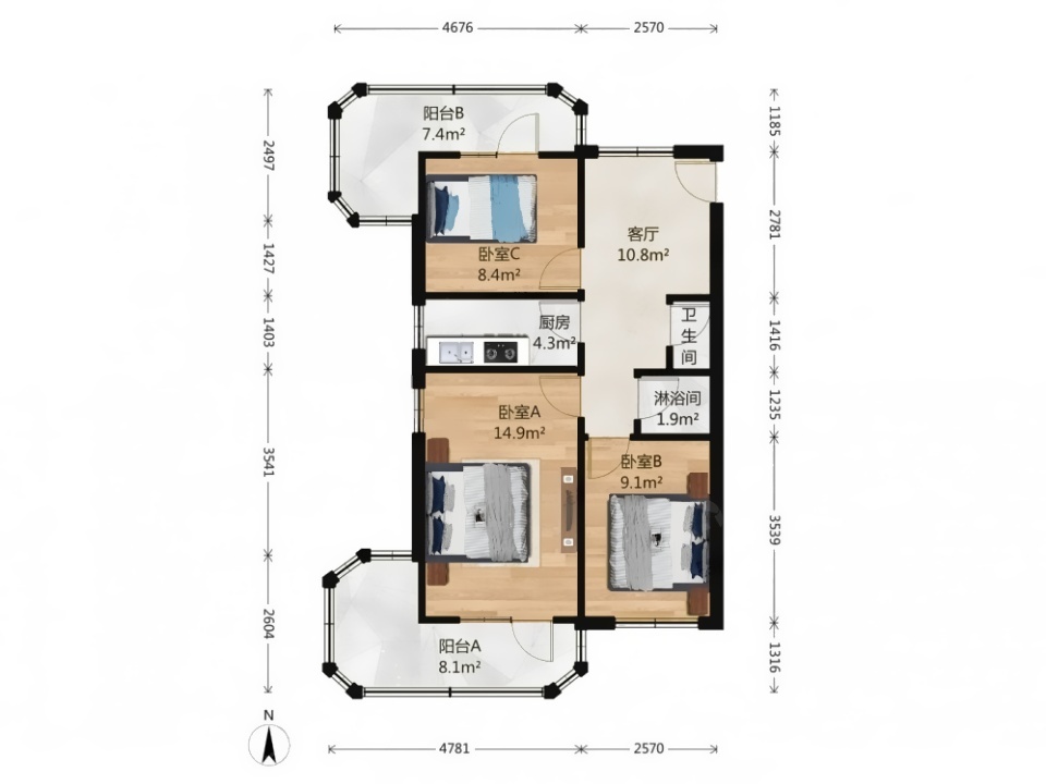 推推99北京房产网小黄庄一区出租房房源图片