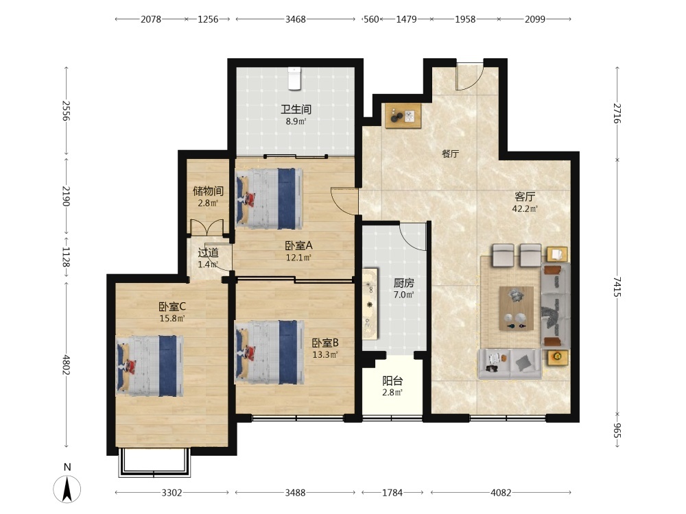 推推99北京房产网国典华园出租房房源图片