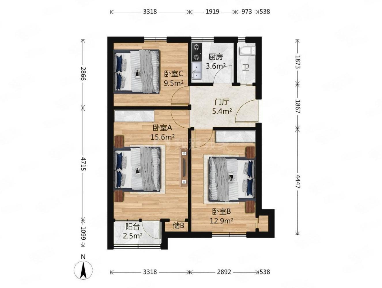 推推99北京房产网安外花园出租房房源图片