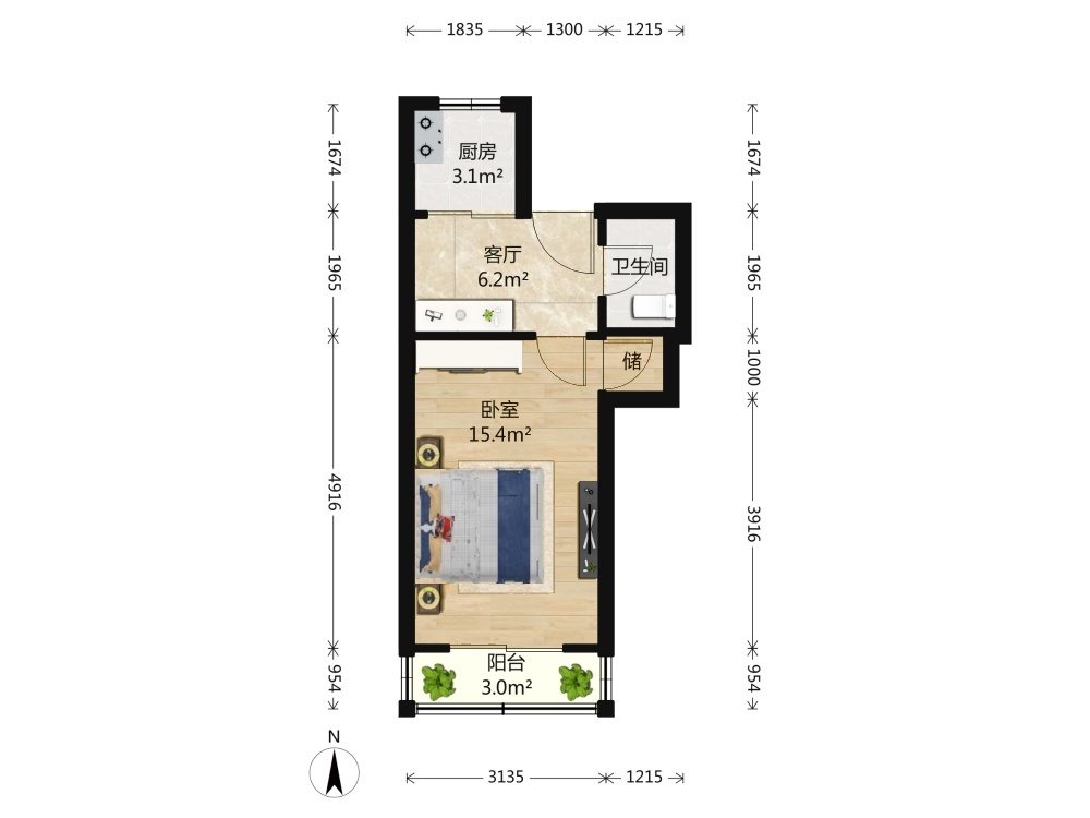 推推99北京房产网安外大街80号院出租房房源图片