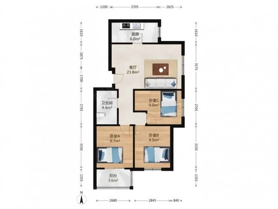 推推99北京房产网兴化西里出租房房源图片