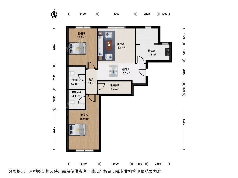 推推99北京房产网胜古誉园出租房房源图片