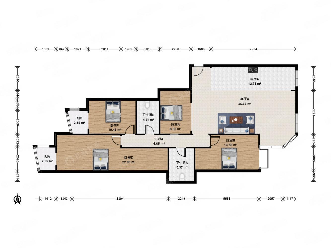 推推99北京房产网华府景园出租房房源图片