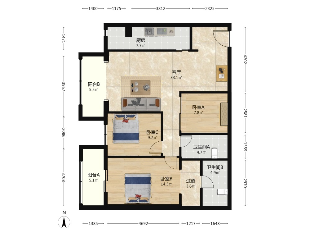 推推99北京房产网盛德紫阙出租房房源图片