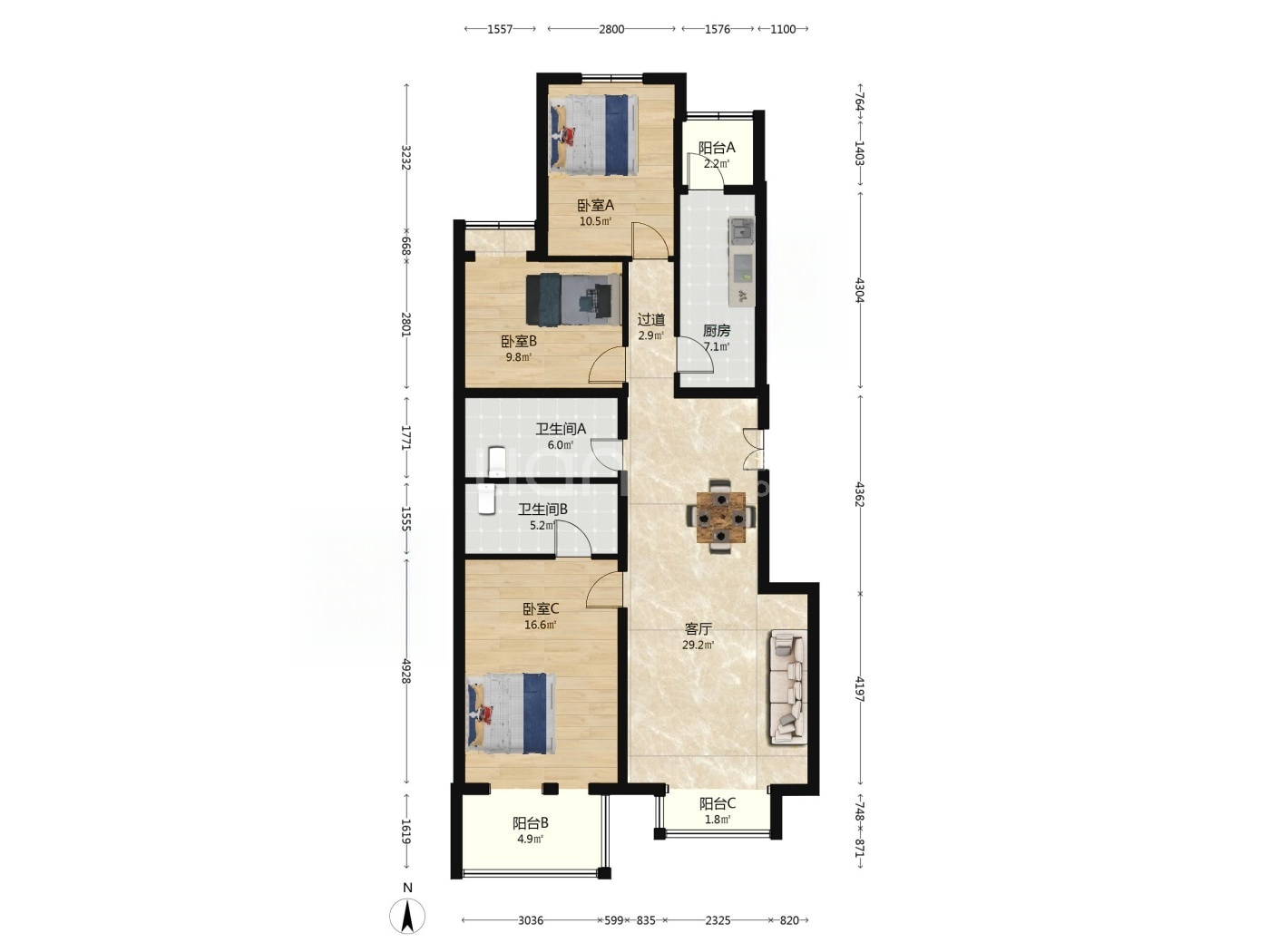 推推99北京房产网城市出品出租房房源图片